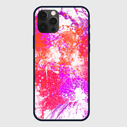 Чехол для iPhone 12 Pro Max Разбрызганная красная краска - светлый фон, цвет: 3D-черный