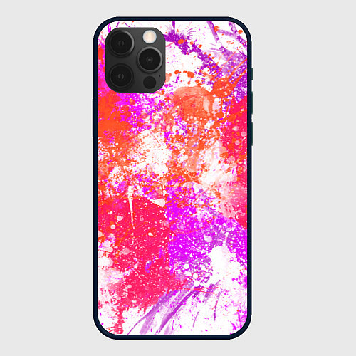 Чехол iPhone 12 Pro Max Разбрызганная красная краска - светлый фон / 3D-Черный – фото 1