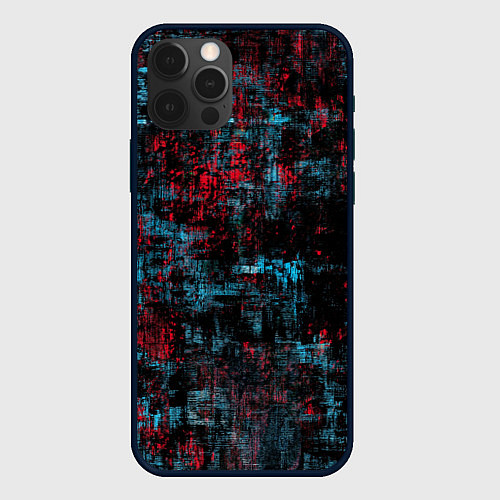 Чехол iPhone 12 Pro Max Абстракт красного, голубого и чёного / 3D-Черный – фото 1