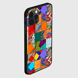 Чехол для iPhone 12 Pro Max Разноцветные лоскуты, цвет: 3D-черный — фото 2
