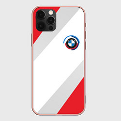 Чехол для iPhone 12 Pro Max Bmw - логотип 1970, цвет: 3D-светло-розовый