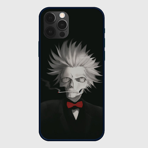 Чехол iPhone 12 Pro Max Smoking skeleton / 3D-Черный – фото 1