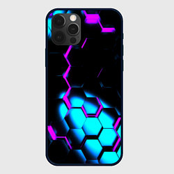 Чехол для iPhone 12 Pro Max Неоновая броня fortnite, цвет: 3D-черный
