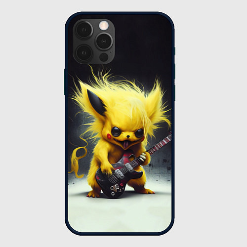 Чехол iPhone 12 Pro Max Rocker Pikachu / 3D-Черный – фото 1