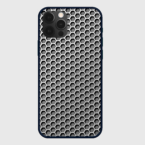 Чехол iPhone 12 Pro Max Металлическая кольчуга / 3D-Черный – фото 1