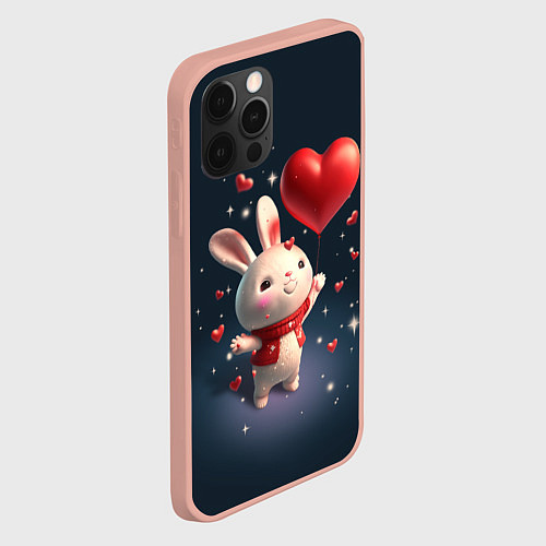 Чехол iPhone 12 Pro Max Кролик с шариком / 3D-Светло-розовый – фото 2