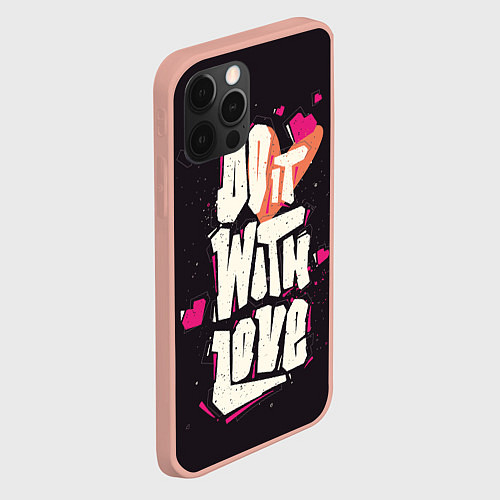 Чехол iPhone 12 Pro Max Do it with love / 3D-Светло-розовый – фото 2