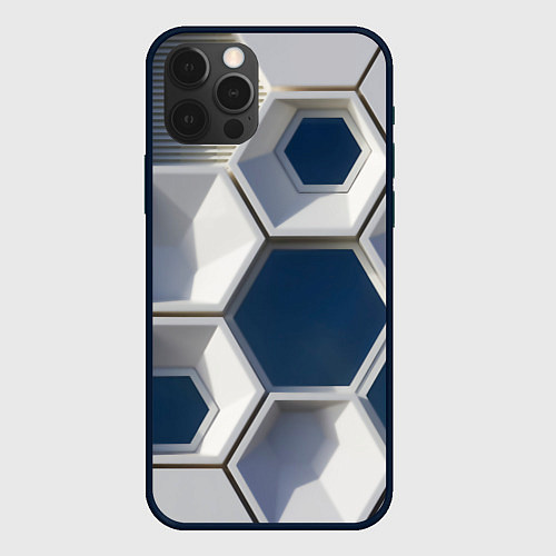 Чехол iPhone 12 Pro Max Кубический мир / 3D-Черный – фото 1
