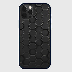 Чехол iPhone 12 Pro Max Abstraction hexagon grey