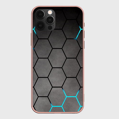 Чехол iPhone 12 Pro Max Броня текстура неоновая / 3D-Светло-розовый – фото 1