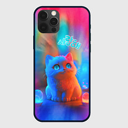 Чехол iPhone 12 Pro Max Милый котенок - тай-дай