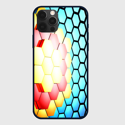Чехол iPhone 12 Pro Max Shape abstract color / 3D-Черный – фото 1