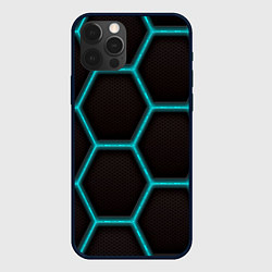 Чехол для iPhone 12 Pro Max Стальная броня соты, цвет: 3D-черный