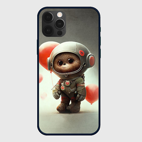 Чехол iPhone 12 Pro Max Комонавт с красными шариками / 3D-Черный – фото 1