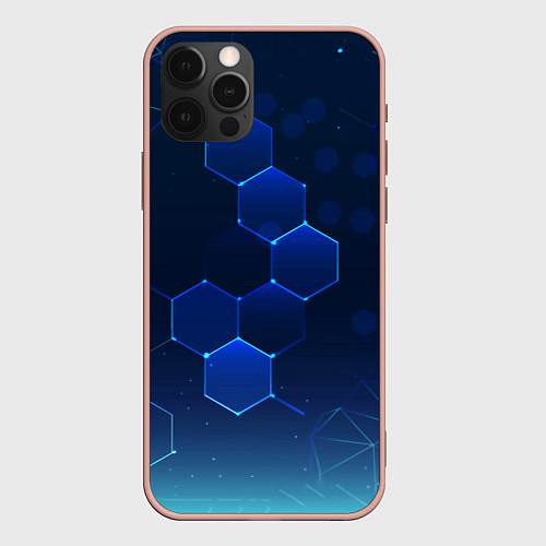 Чехол iPhone 12 Pro Max Абстрактная сетка / 3D-Светло-розовый – фото 1
