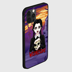 Чехол для iPhone 12 Pro Max Уэнсдэй с черепом в руках, цвет: 3D-черный — фото 2