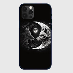 Чехол iPhone 12 Pro Max Волки инь-янь луна