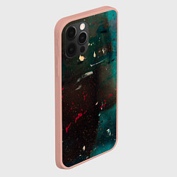 Чехол для iPhone 12 Pro Max Абстрактные тьма, светло-синий туман и мазки красо, цвет: 3D-светло-розовый — фото 2