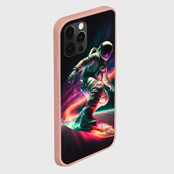 Чехол для iPhone 12 Pro Max Cosmonaut space surfing, цвет: 3D-светло-розовый — фото 2