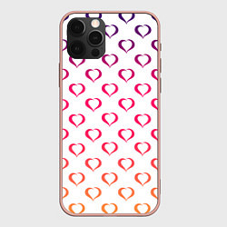 Чехол iPhone 12 Pro Max Разноцветные сердечки для дня святого валентина