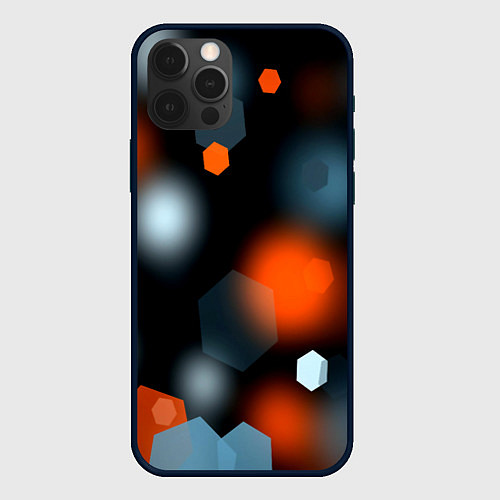 Чехол iPhone 12 Pro Max Блики света абстракция / 3D-Черный – фото 1