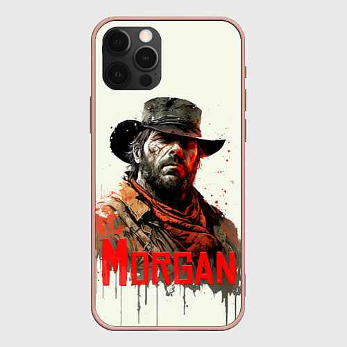 Чехол iPhone 12 Pro Max Arthur Morgan painting / 3D-Светло-розовый – фото 1