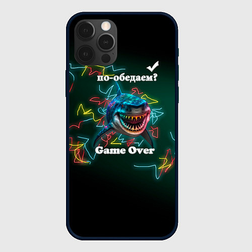 Чехол iPhone 12 Pro Max Акула Пообедаем / 3D-Черный – фото 1