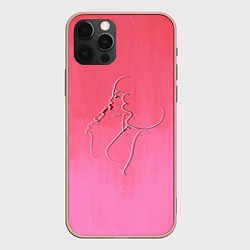 Чехол для iPhone 12 Pro Max Девушка с помадой, цвет: 3D-светло-розовый