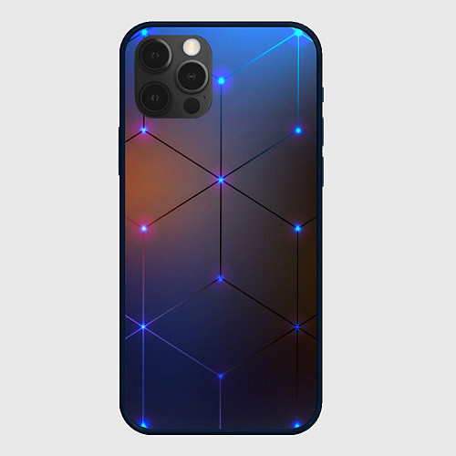 Чехол iPhone 12 Pro Max Космические треугольники / 3D-Черный – фото 1