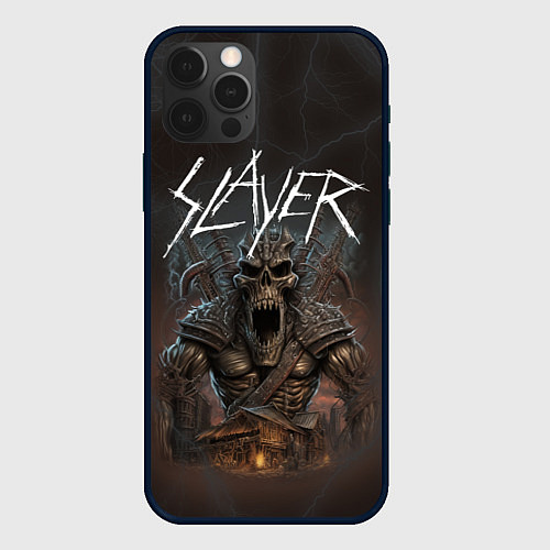 Чехол iPhone 12 Pro Max Slayer rock monster / 3D-Черный – фото 1