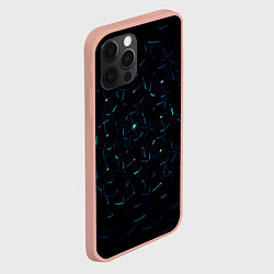 Чехол для iPhone 12 Pro Max Абстрактные неоновые светло-синие линии шара, цвет: 3D-светло-розовый — фото 2