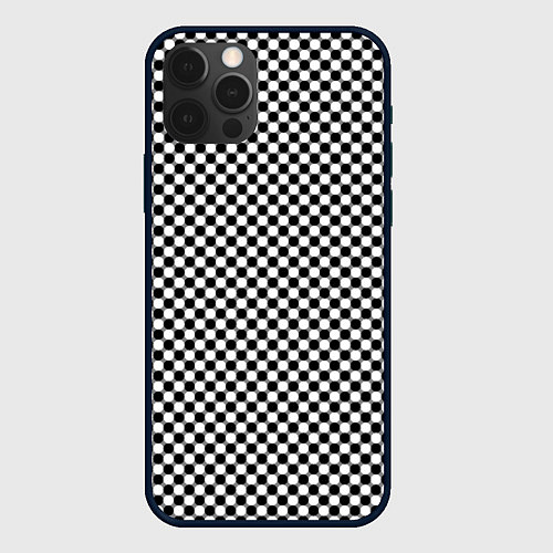 Чехол iPhone 12 Pro Max Шахматная клетка иллюзия / 3D-Черный – фото 1