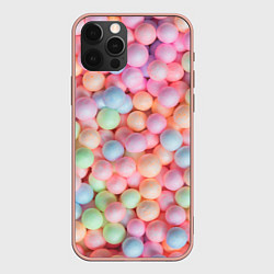 Чехол для iPhone 12 Pro Max Разноцветные шарики, цвет: 3D-светло-розовый