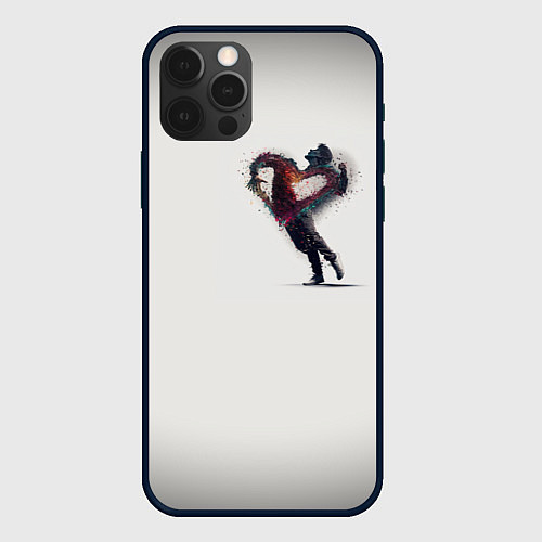 Чехол iPhone 12 Pro Max Душа на распашку серо белый градиент / 3D-Черный – фото 1