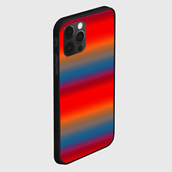 Чехол для iPhone 12 Pro Max Оранжево-синие размытые полосы, цвет: 3D-черный — фото 2