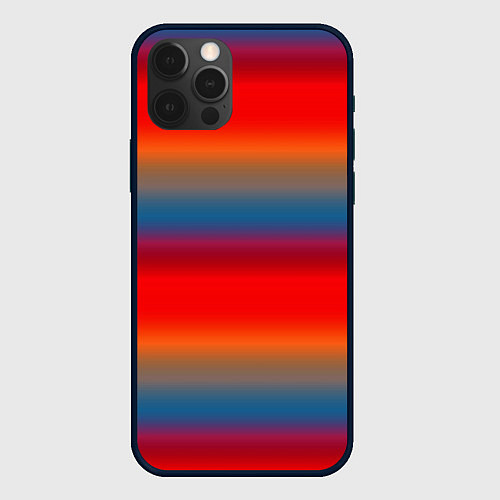 Чехол iPhone 12 Pro Max Оранжево-синие размытые полосы / 3D-Черный – фото 1
