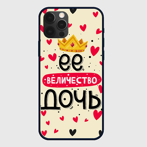 Чехол iPhone 12 Pro Max Её величество дочь корона / 3D-Черный – фото 1