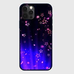 Чехол для iPhone 12 Pro Max Звездочки в неоновой подсветке, цвет: 3D-черный
