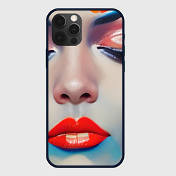 Чехол для iPhone 12 Pro Max Девушка с закрытыми глазами, цвет: 3D-черный