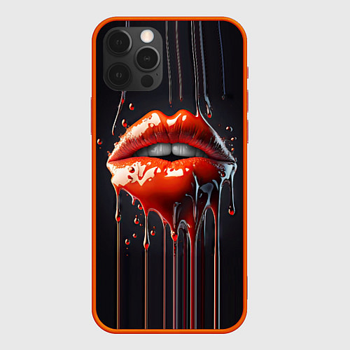 Чехол iPhone 12 Pro Max Сладкие красные губы / 3D-Красный – фото 1