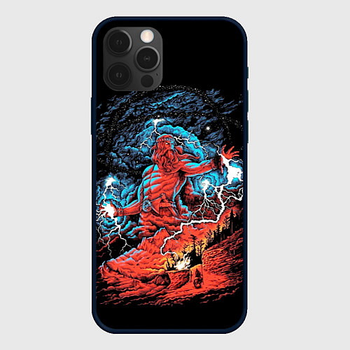 Чехол iPhone 12 Pro Max Перун бог громовержец / 3D-Черный – фото 1
