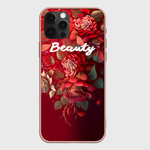Чехол iPhone 12 Pro Max Beauty Красота розы / 3D-Светло-розовый – фото 1