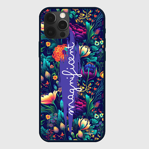 Чехол iPhone 12 Pro Max Magnificent Великолепная цветы / 3D-Черный – фото 1