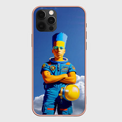 Чехол iPhone 12 Pro Max Барт Симпсон - космический мальчик - нейросеть