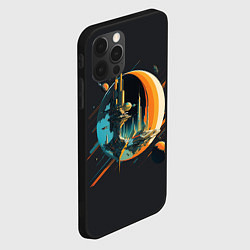 Чехол для iPhone 12 Pro Max Футуристичная станция в космосе, цвет: 3D-черный — фото 2