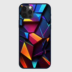 Чехол для iPhone 12 Pro Max Неоновые абстрактные плиты, цвет: 3D-черный