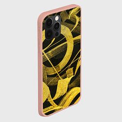 Чехол для iPhone 12 Pro Max Gold Calligraphic, цвет: 3D-светло-розовый — фото 2