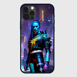 Чехол iPhone 12 Pro Max Cyberpunk - brave girl - neural network