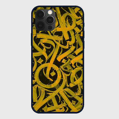 Чехол iPhone 12 Pro Max Gold Calligraphic / 3D-Черный – фото 1