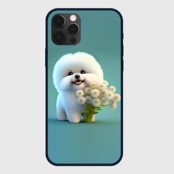 Чехол для iPhone 12 Pro Max Белая собака милаха, цвет: 3D-черный